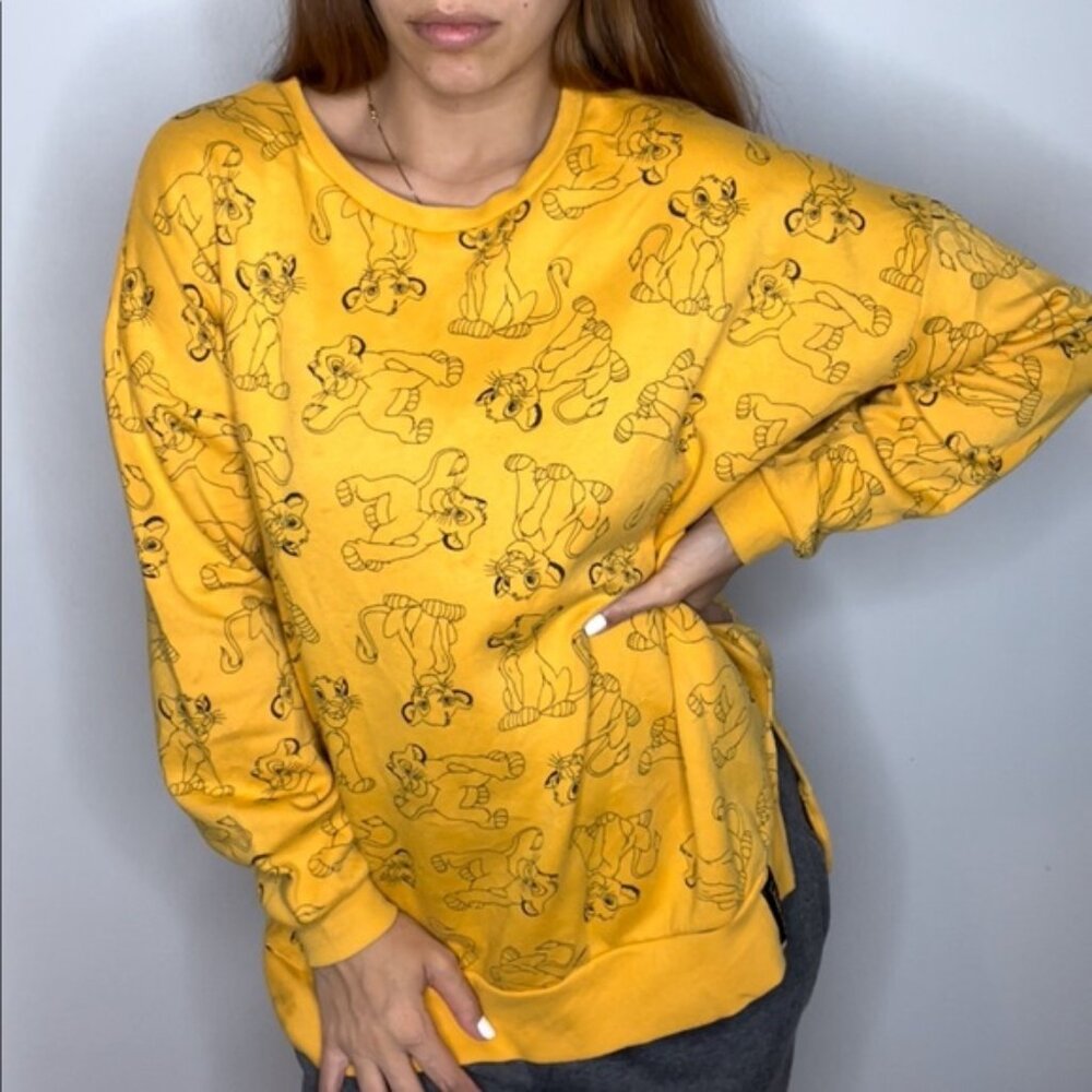 Disney Lion King Simba doodle sketch crewneck sweater sweatshirt L